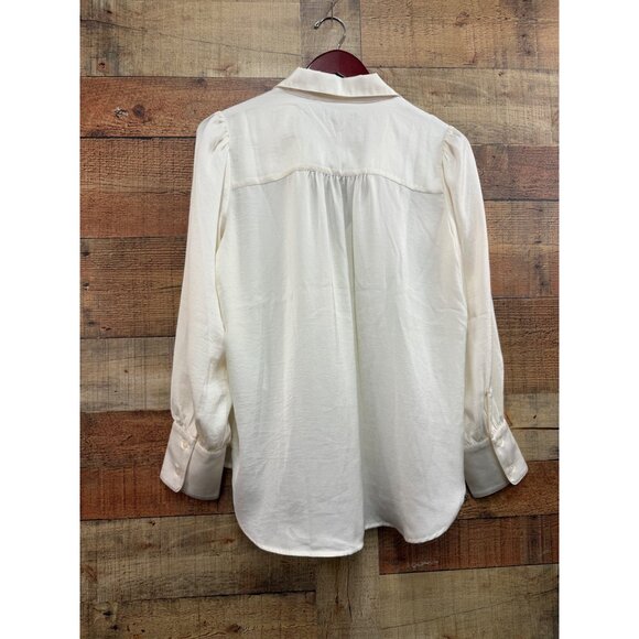 Banana Republic Crepe Volume-Sleeve Blouse Medium Petite - Picture 7 of 10
